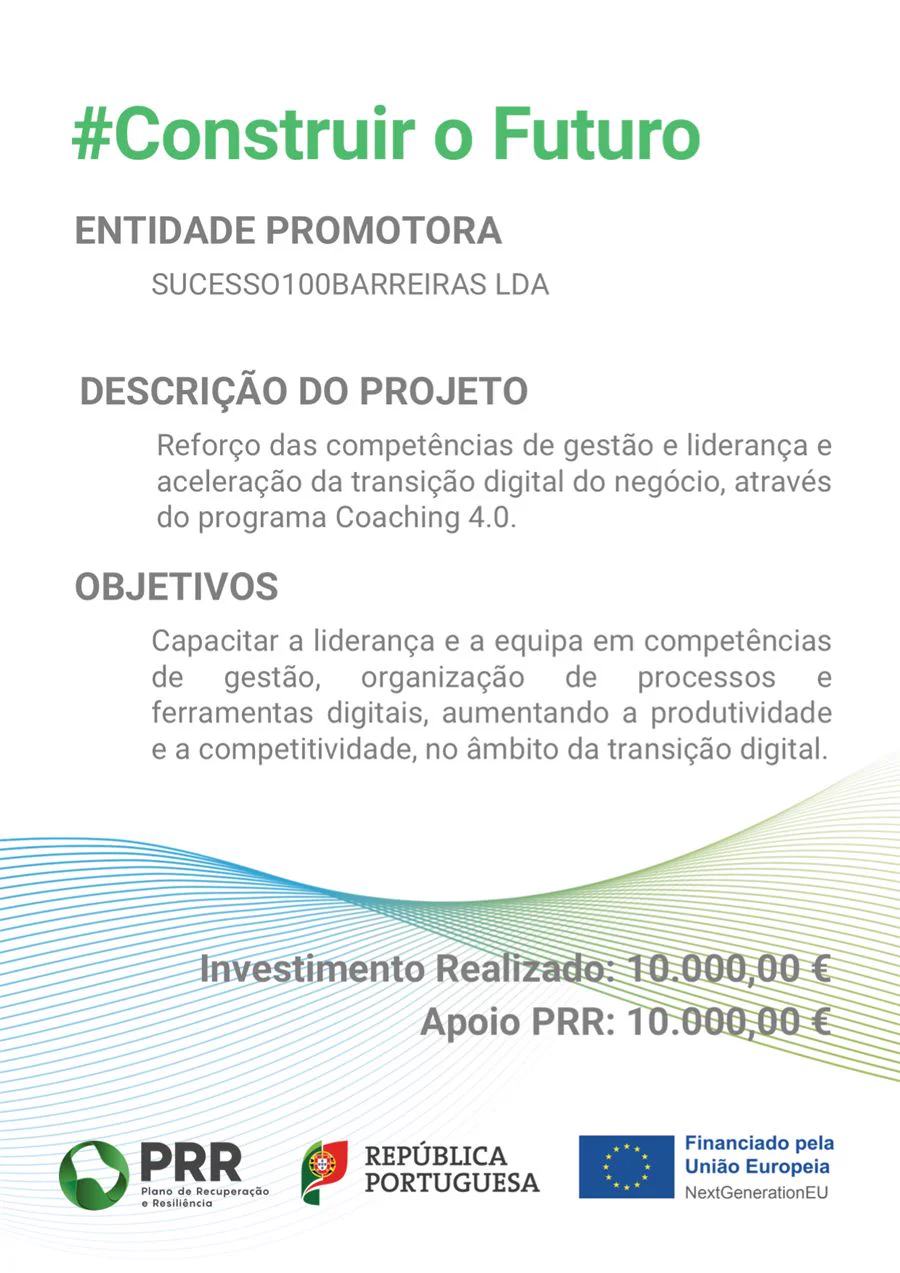 Web version of the Coaching 4.0 capacity-building project financed by the PRR